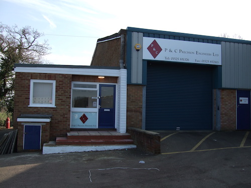 The exterior of the building where P and C Precision Engineers has their office and workshop